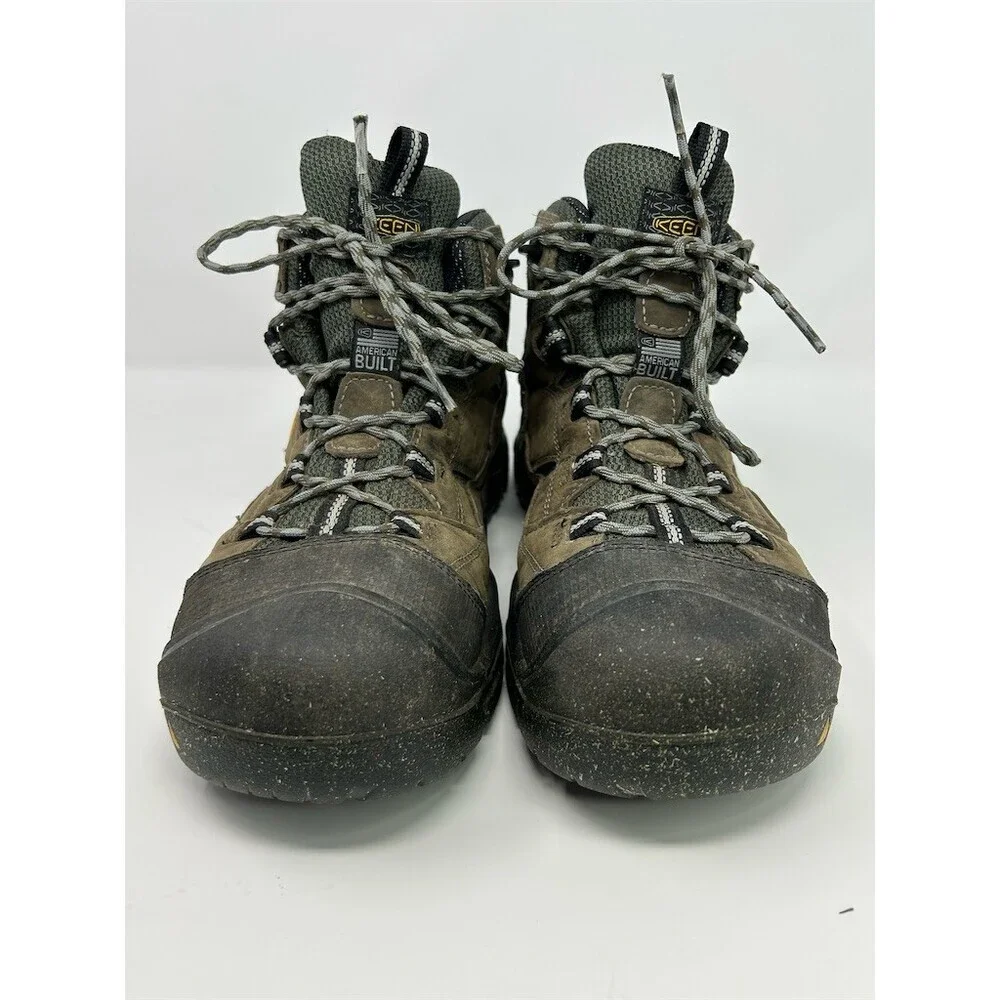 KEEN Utility Braddock Mid Waterproof Steel Toe Work Boots Brown/Green Size 12D